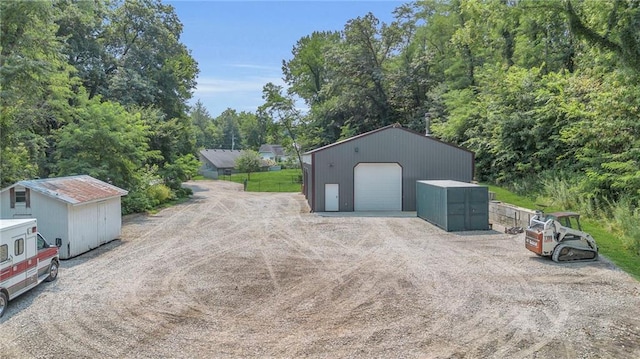 exterior space featuring dirt driveway