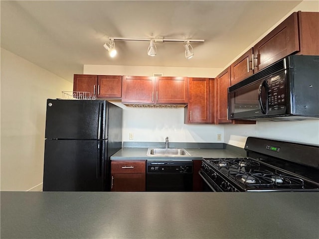 kitchen featuring black appliances and sink