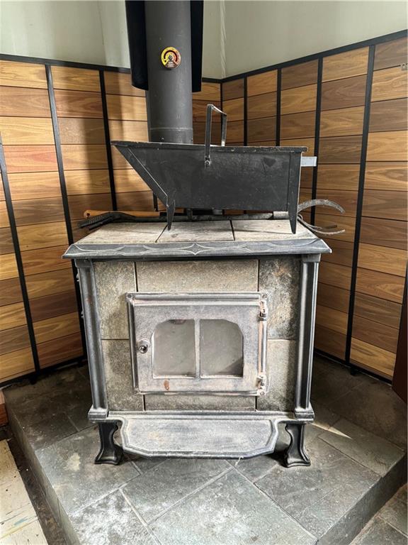 details with a wood stove