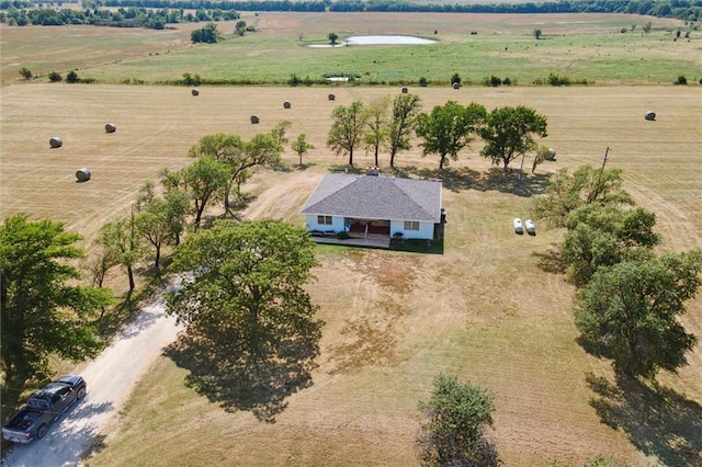 drone / aerial view with a rural view