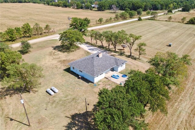 drone / aerial view with a rural view