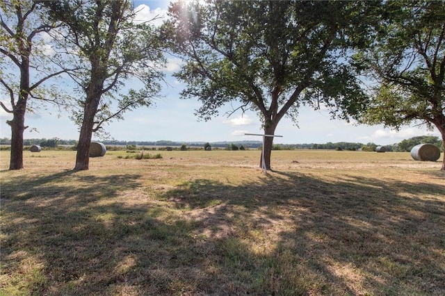 view of yard with a rural view