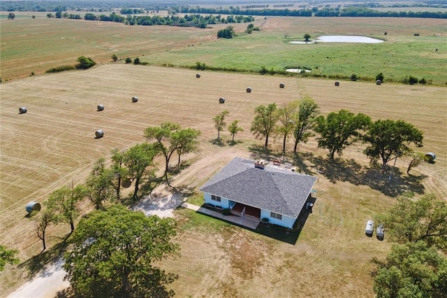 aerial view featuring a rural view