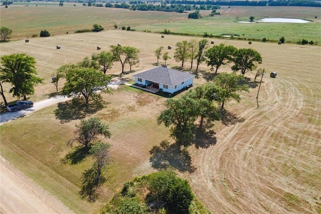 drone / aerial view with a rural view