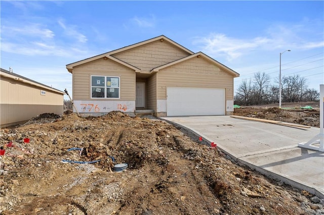 view of front of house with a garage