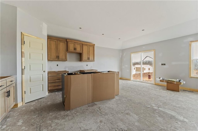 kitchen with a kitchen island