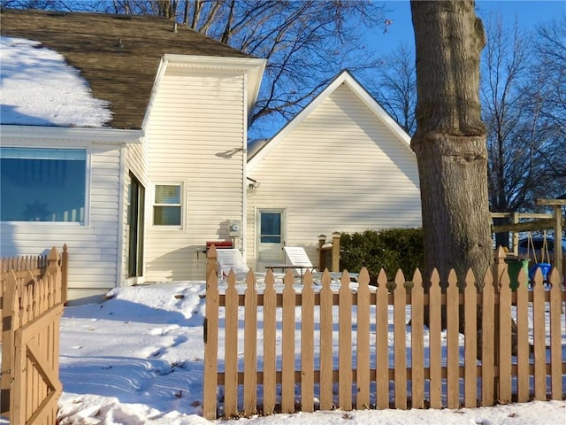 view of snowy exterior