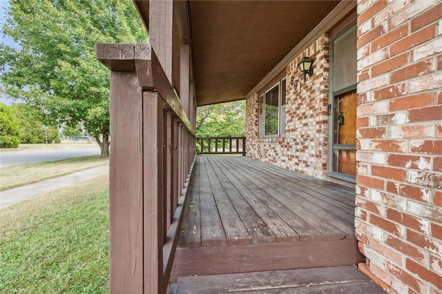 deck with a porch