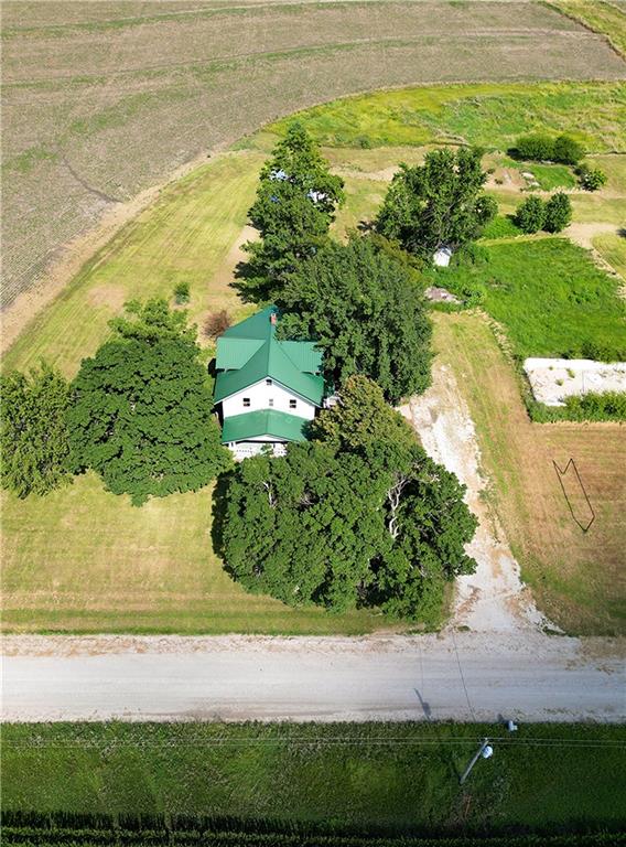 bird's eye view with a rural view