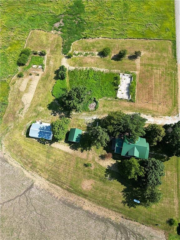 aerial view featuring a rural view