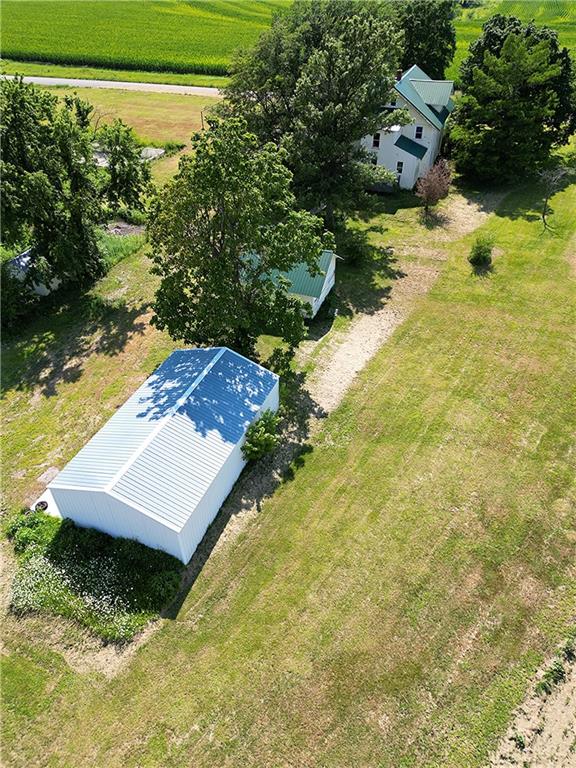 drone / aerial view with a rural view