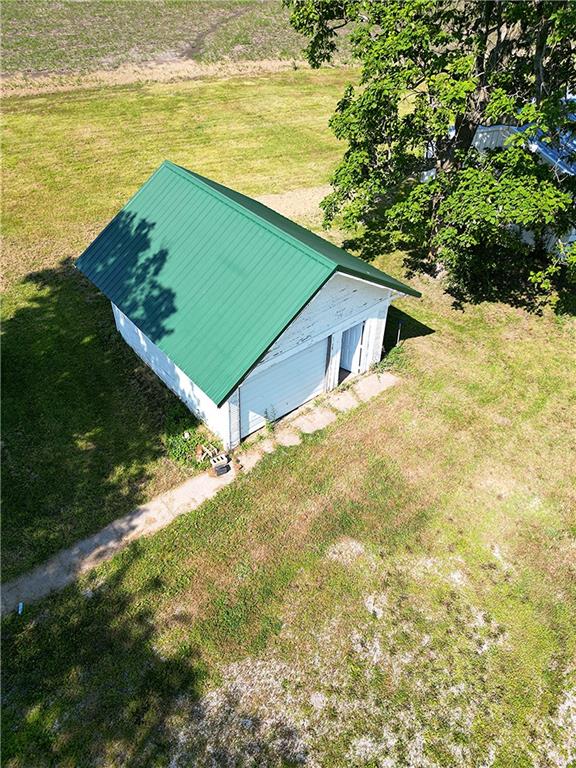 drone / aerial view with a rural view