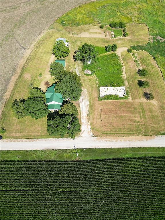 drone / aerial view with a rural view