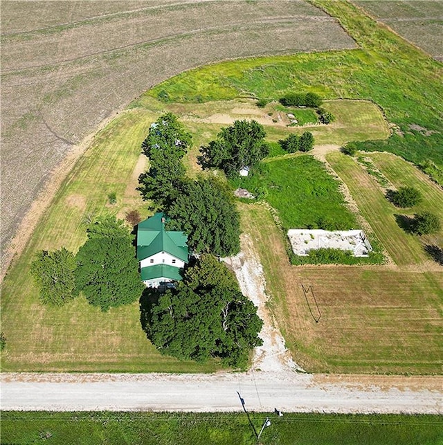 aerial view with a rural view