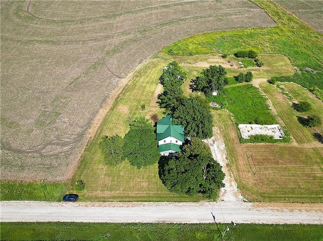 bird's eye view with a rural view