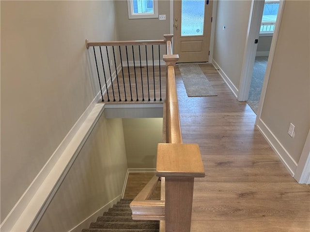 12870 N Champanel Way, Platte City, MO 64079 - stairway featuring wood finished floors and plenty of natural light