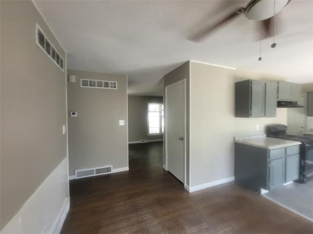 hallway with dark wood-type flooring