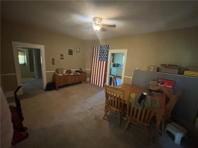 view of carpeted dining room