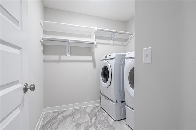 laundry area featuring independent washer and dryer