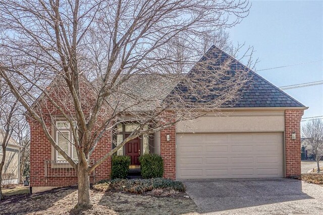 view of front of house with a garage