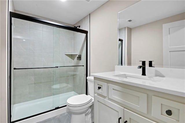 24940 W 98th Pl, Lenexa, KS 66227 - bathroom with marble finish floors, vanity, and a stall shower
