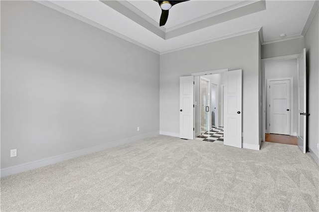 24940 W 98th Pl, Lenexa, KS 66227 - unfurnished bedroom featuring carpet, crown molding, and ceiling fan