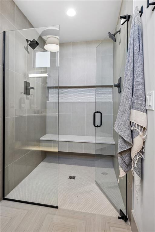 13707 Pembroke Ln, Leawood, KS 66224 - bathroom featuring recessed lighting and a stall shower