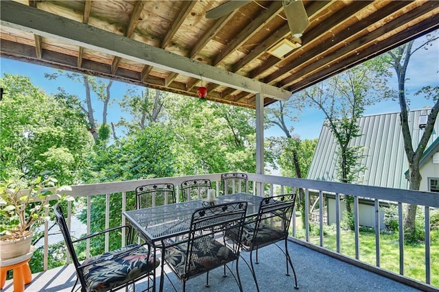 wooden balcony with a wooden deck