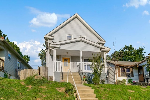 view of front facade featuring a porch