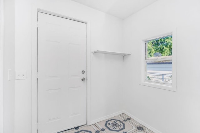 interior space with light tile patterned flooring