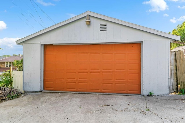 view of garage