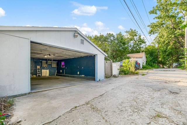 view of garage