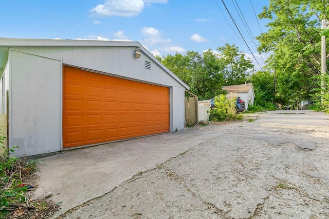 view of garage