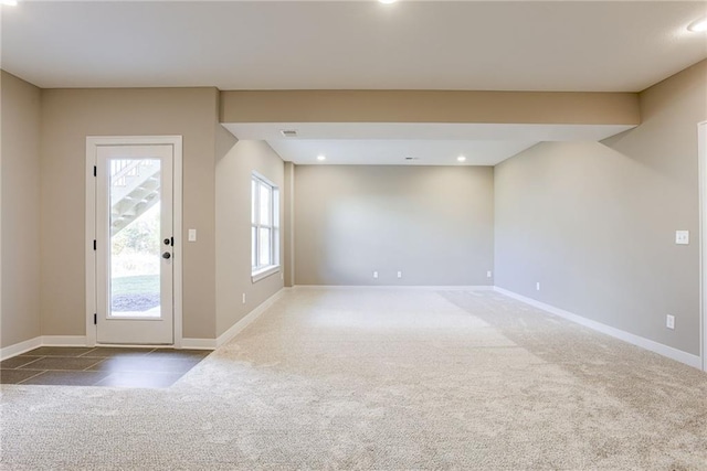 interior space featuring carpet