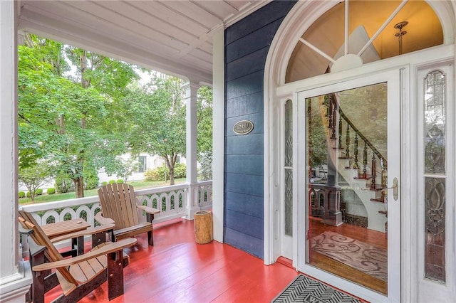 exterior space with covered porch