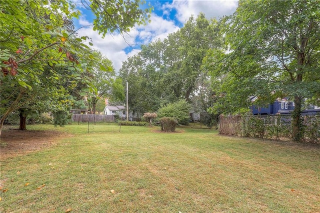 view of yard featuring fence
