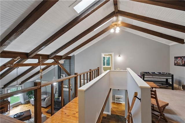 2924 Crown Dr, Independence, KS 67301 - hall with an upstairs landing and a skylight