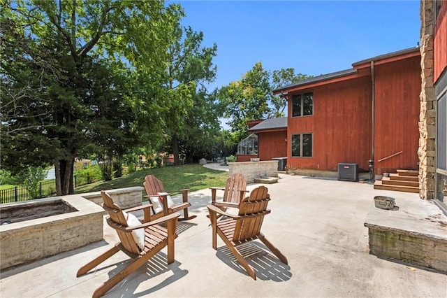 view of patio / terrace with central AC unit