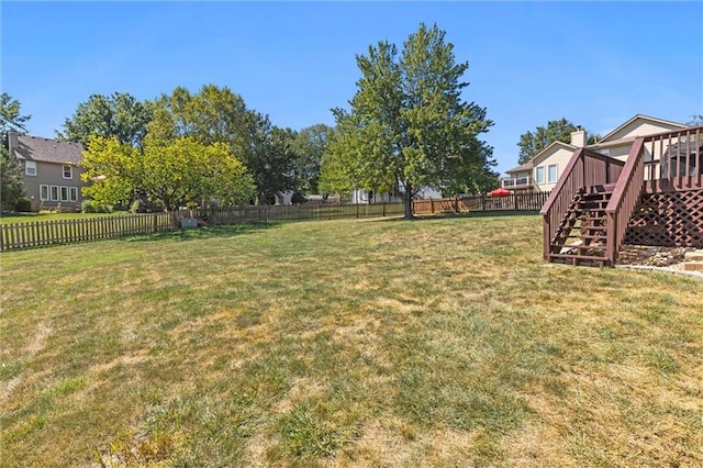 view of yard featuring a deck