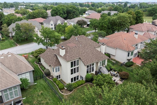 bird's eye view with a residential view