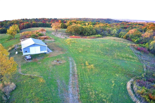 drone / aerial view featuring a rural view