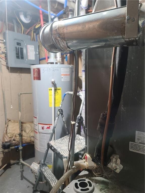 utilities with gas water heater and electric panel