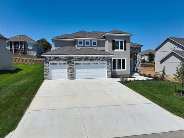 view of front of house with a front lawn