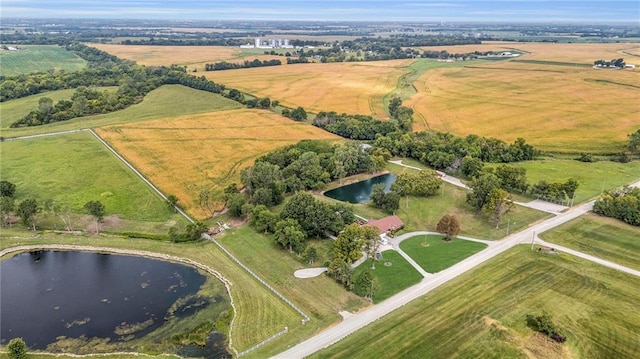 22750 Switzer Rd, Bucyrus, KS 66013 - birds eye view of property with a rural view and a water view