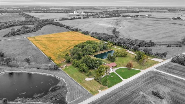 22750 Switzer Rd, Bucyrus, KS 66013 - birds eye view of property featuring a water view