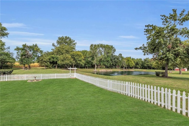22750 Switzer Rd, Bucyrus, KS 66013 - view of yard featuring a water view and a fenced backyard