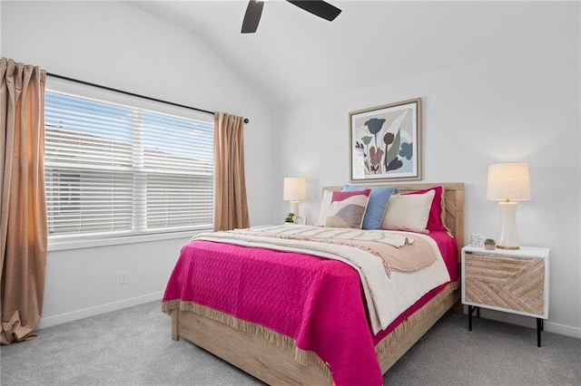 18452 Windsor St, Overland Park, KS 66085 - bedroom with vaulted ceiling, carpet, a ceiling fan, and baseboards