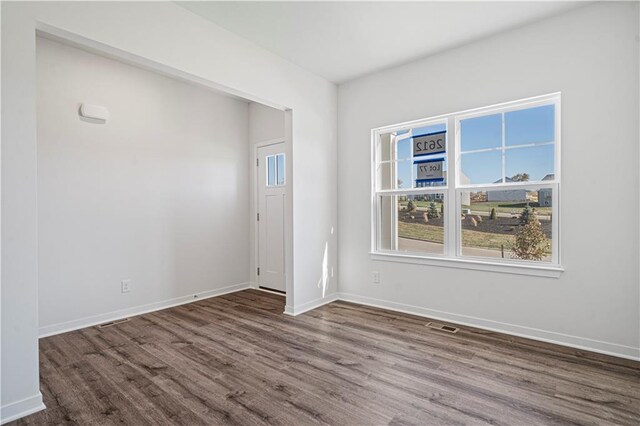 interior space with hardwood / wood-style flooring