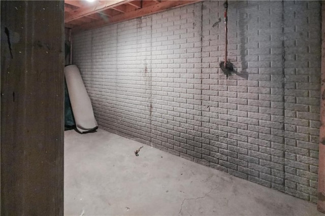 view of unfinished basement