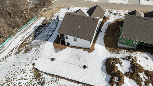 view of snowy aerial view